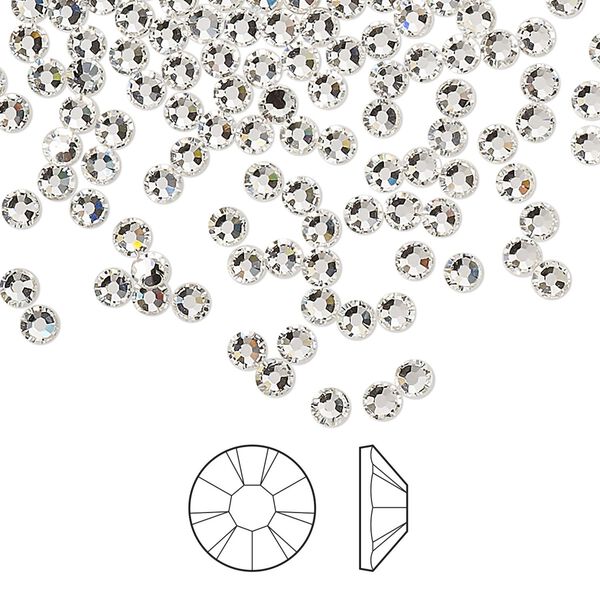 Flat back 144pk crystal foil back, Preciosa MAXIMA Czech crystal hotfix rhinestone 2.7-2.9mm chaton rose round SS10 image number 0