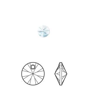 Drop 12pk aquamarine, Crystal Passions® 6mm pendant mini disk 6428