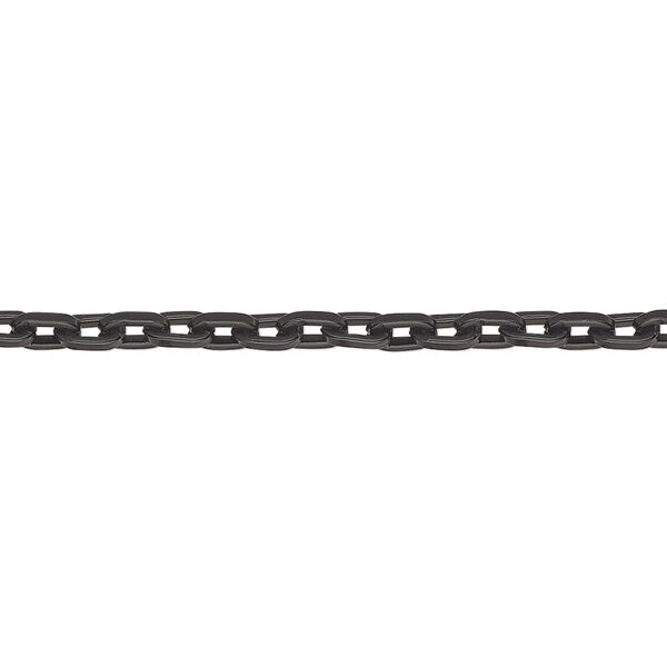 Chain, anodized aluminum, black, 3.1mm square cable. Sold per pkg of 5 feet. image number 0