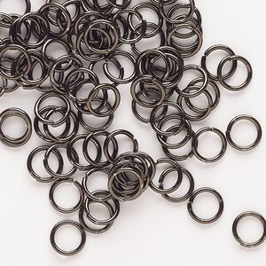 Jump ring, anodized steel, pkg/80, 6mm open round, 4.4mm inside diameter, brown, 21 gauge.