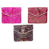 Pouch 1pkg3 rayon and silver-finished steel, multicolored, 4.75x4-inch floral brocade. image number 0