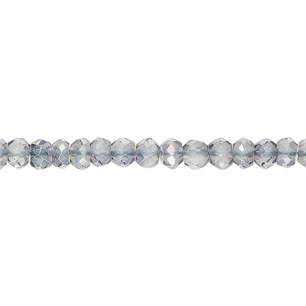 Quartz crystal 1pkg1, hand-cut faceted rondelle bead 13 inch 4x2mm-5x4mm image number 0