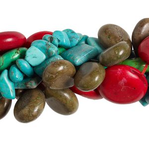 Magnesite 1pkg5, mixed shape bead 15 inch mix 7x4mm-16x14mm