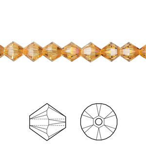 Bead 1pkg144 dark orange (HICT), Crystal Passions® 6mm bicone 5328