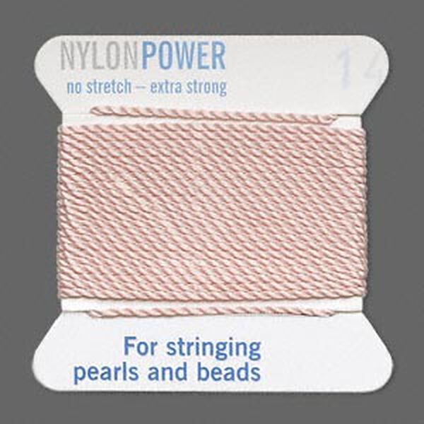 Thread, Griffin, nylon, light pink, size #14. Sold per 2-meter card (approximately 78 inches). image number 0