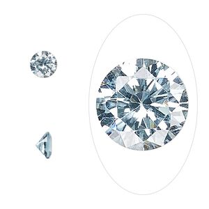 Gem, cubic zirconia, aqua blue, 6mm faceted round, Mohs hardness 8-1/2. Sold per pkg of 2.