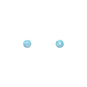 Bead, "opal" (silica and epoxy) (man-made), light blue, 4mm round. Sold per pkg of 2.