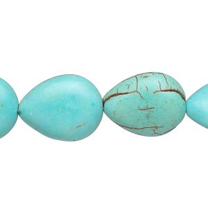 Magnesite 1pkg1, puffed teardrop bead 15 inch 17x13mm-18x14mm