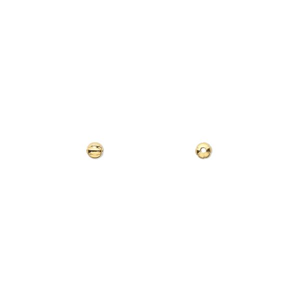 Bead, gold-plated brass, 2.5mm corrugated round. Sold per pkg of 100. image number 0