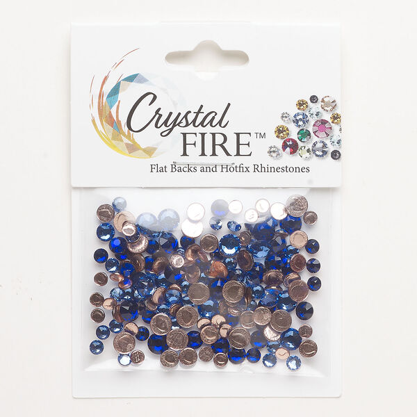 Flat back mix 1pkg144 jet hematite / dark grey / light chrome foil back, Crystal FIRE®, 3.80-4.00mm hotfix round SS16 image number 0