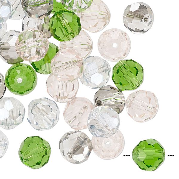 Bead mix 40pk 32 facets spring, Celestial Crystal® 8mm round image number 0