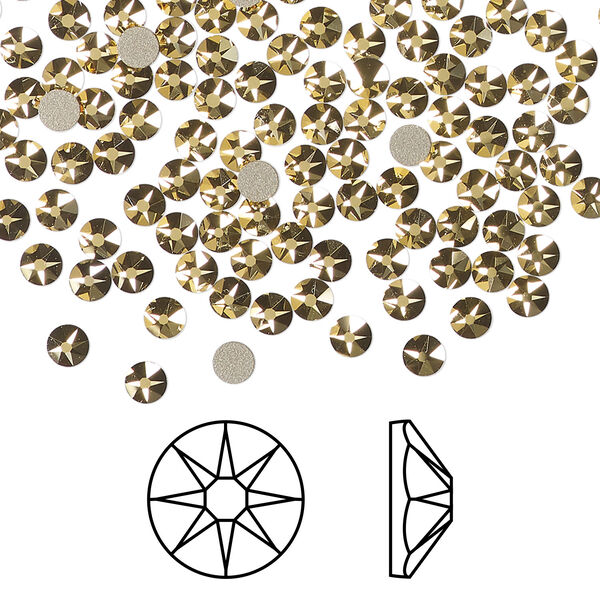 Flat back 1pkg144 crystal aurum foil back, Crystal Passions® 3-3.2mm rose round SS12 2088 image number 0
