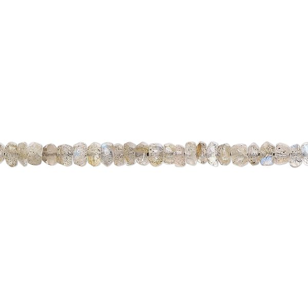 Labradorite 1pkg1, hand-cut faceted rondelle bead natural 13 inch 3x1mm-4x2mm image number 0
