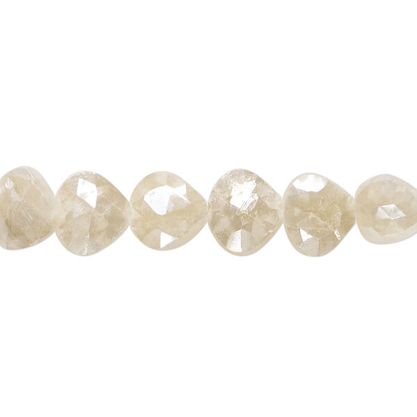 Bead, sillimanite (coated), 6-8mm hand-cut faceted puffed teardrop, C+ grade, Mohs hardness 2 to 2-1/2. Sold per 14-inch strand. image number 0