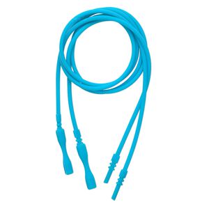 Necklace cord, silicone, opaque turquoise blue, 2.2-2.5mm wide, 18 inches with snap closure. Sold per pkg of 4.