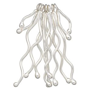 Finding, Hill Tribes, sterling silver, 22-50mm wavy fan. Sold per 6-piece set.