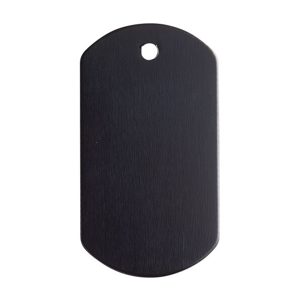 Focal, anodized aluminum, black, 40x22mm double-sided dog tag. Sold per pkg of 2. image number 0