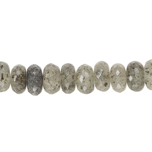Black spotted quartz 1pkg1, hand-cut faceted rondelle bead natural 14 inch 8x5mm-9x6mm image number 0