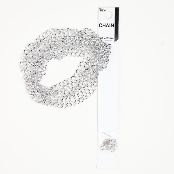 Chain 1pkg1 brass / steel / aluminum, assorted 8 piece set silver finish image number 0