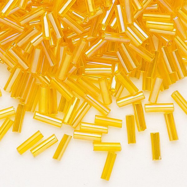 Bead, Preciosa Ornela Czech glass, bugle bead, pkg/500g, 1/4 inch, rainbow translucent hyacinth, (81060). image number 0