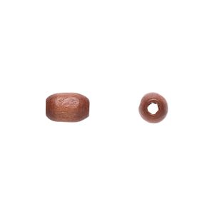 Bead, painted sugar maple (coated), brown, 9x6mm hand-cut oval. Sold per pkg of 450-500.