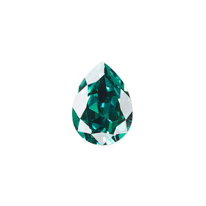 Fancy stone 1pkg48 Caribbean green foil back, Swarovski&reg; ReCreated&trade;, 18x13mm pear 4320