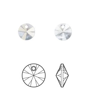 Drop 144pk crystal blue shade, Swarovski® 8mm pendant mini disk 6428