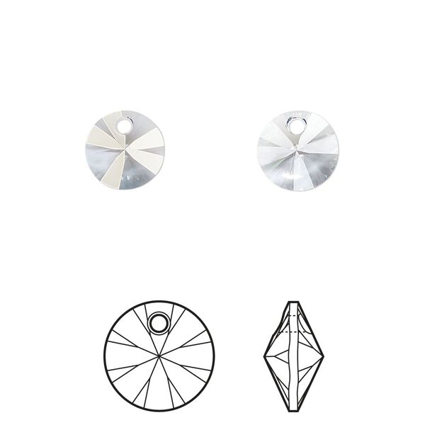 Drop 144pk crystal blue shade, Swarovski® 8mm pendant mini disk 6428 image number 0