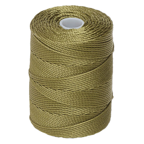 Thread, C-Lon®, nylon, olivine, 0.5mm diameter. Sold per 92-yard spool. image number 0