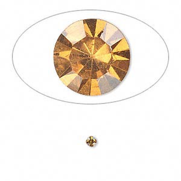 Chaton, glass rhinestone, amber yellow, foil back, 2.4-2.5mm faceted round, PP18. Sold per pkg of 72. image number 0