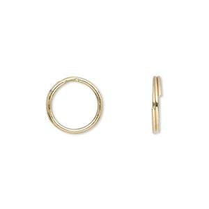 Split ring, gold-finished steel, 12mm round. Sold per pkg of 1,000.
