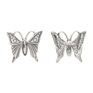 Pendant slide sterling silver 1pk 15x14.5mm butterfly