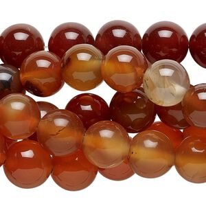 Red agate 1pkg5, round bead 14 inch 10mm