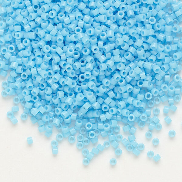 Seed bead, Delica®, glass, pkg/50g, #11 round, opaque turquoise blue (DB-0725). image number 0