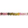 Green tourmaline / pink tourmaline 1pkg1, hand-cut faceted rondelle bead natural 15.5-16 inch graduated 4x1mm-5x3mm image number 0