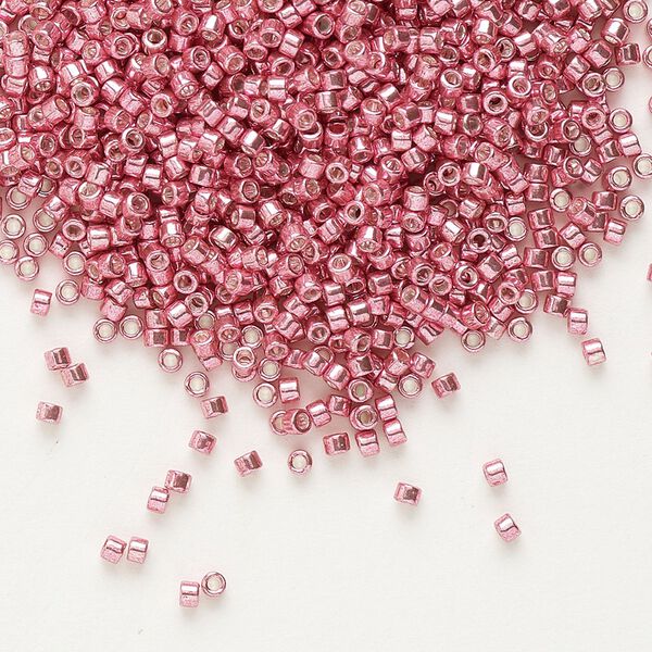 Seed bead, Delica®, glass, pkg/7.5g, #11 round, opaque galvanized pink (DB-0420). image number 0