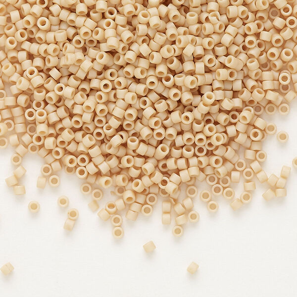 Seed bead, Delica®, glass, pkg/7.5g, #11 round, opaque matte glazed luster light terracotta (DB-0389). image number 0