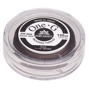 Thread, One-G™, nylon, pkg/125 yards, brown, size 0.