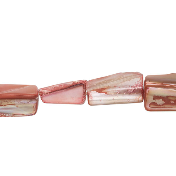 Mother-of-pearl shell 1pkg1, stick bead 15 inch flamingo 12x5mm-15x12mm image number 0