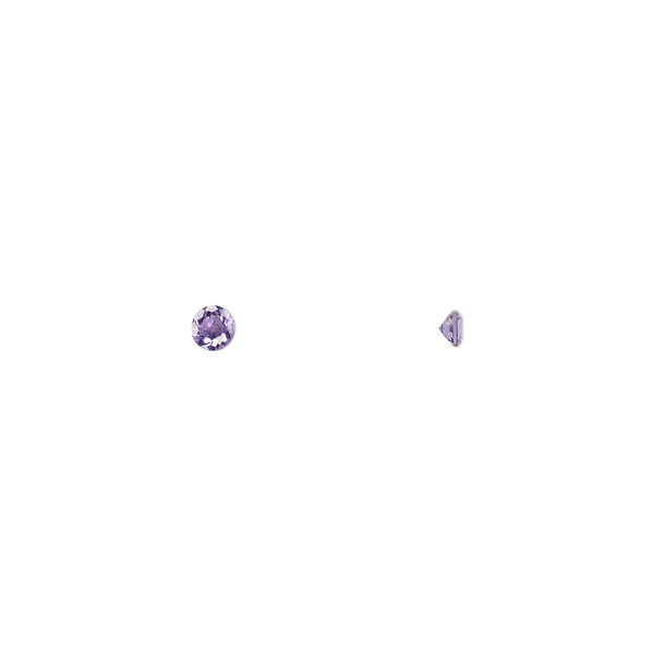 Gem, amethyst (natural), light to medium, 2.5mm faceted round, A grade, Mohs hardness 7. Sold per pkg of 8. image number 0