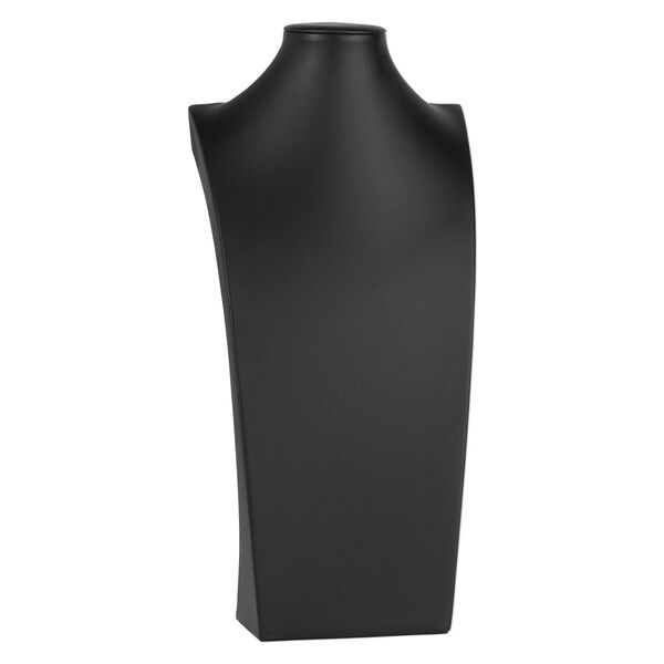 Display, necklace, leatherette, black, 16-3/4 x 8 x 4-1/2 inches. Sold individually. image number 0