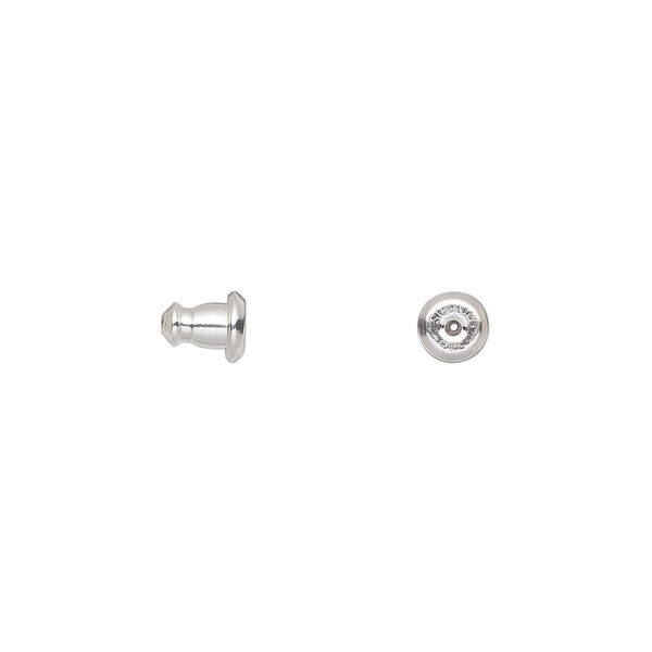 Earnut, sterling silver, 5.5x4.5mm barrel. Sold per pair. image number 0