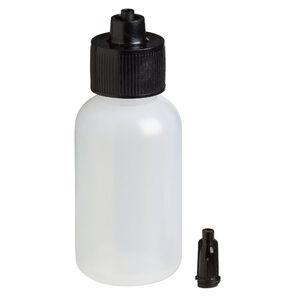 Squeeze dispenser, plastic, 1-ounce bottle with 17x7.5mm nozzle cap. Sold per pkg of (5) 3-piece sets.