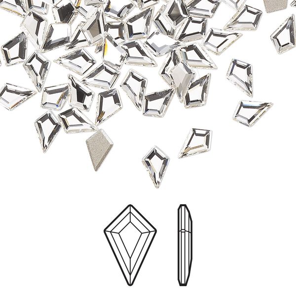 Flat back 288pk crystal foil back, Swarovski® 6.4x4.2mm kite 2771 image number 0