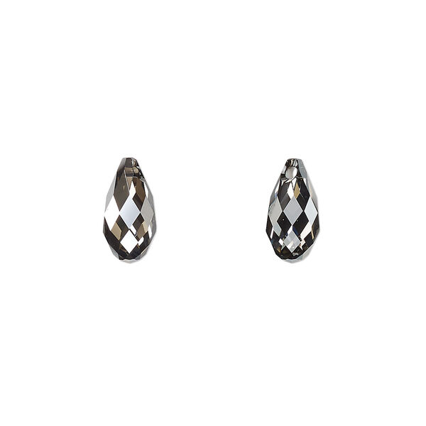 Briolette 24pk crystal silver night, Crystal Passions® 11x5.5mm pendant drop 6010 image number 0