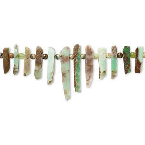 Chrysoprase 1pkg1, top-drilled Hawaiian chip bead natural 8 inch graduated extra-large