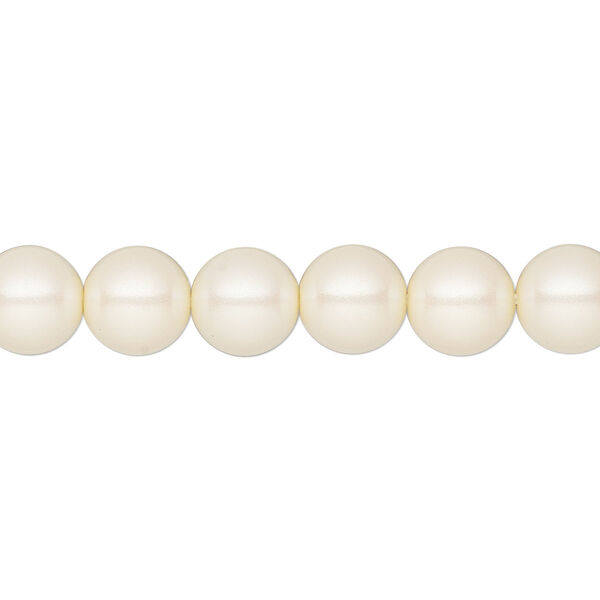 Pearl 25pk pearlescent cream, Preciosa Czech crystal 8mm round image number 0
