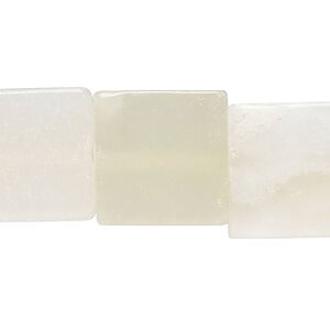 White italian "onyx" 1pkg1, flat square bead 15 inch 18mm 17x16mm-19x18mm