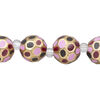 Bead, glass 1pkg4, multicolored, 12mm hand-painted faceted round. image number 0
