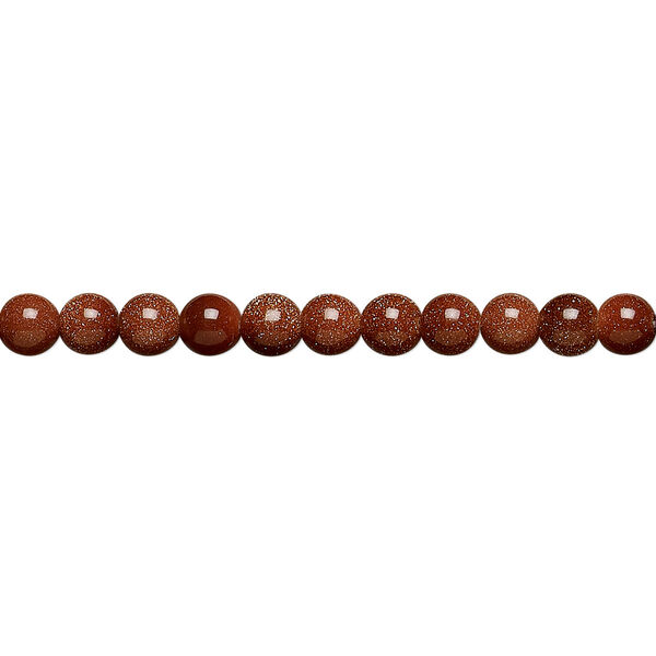 Bead, brown goldstone (glass) (man-made), 4mm round. Sold per 15-1/2" to 16" strand. image number 0
